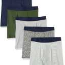 Amazon Essentials Men's Underwear Boxer Briefs, Comfortable Cotton, Tag-Free, Pack of 5 XS