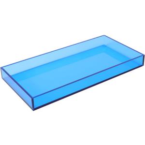 Acrylic Tray for Vanity Makeup Perfume Jewelry 12x6'' Small Decorative Tray for Bathroom Dresser Tops Candle Sink Counter, Blue