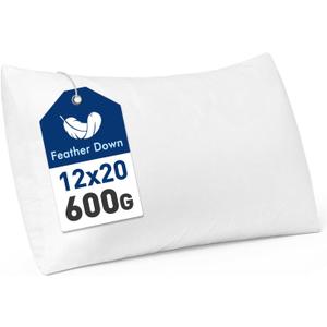 MIULEE Premium Feather and Down 12x20 Throw Pillow Insert Soft Fluffy Throw Pillow Double-Layer Cotton Fabric for Sofa Bed Couch Prevents Feather Leakage