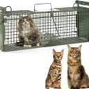 40" 2-Door Large Live Animal Traps for Stray Cats up to 17.6 pounds, Raccoons, Squirrel, Skunk, Mole, Groundhog, Armadillo, Rabbit, with Pedal Triggers
