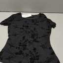 ZESICA Women's Floral Mesh Sheer Short Sleeve Tops 2026 Summer Business Casual Shirts Spring Fashion Clothes Black, S