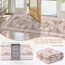 Ileading Vintage Runner Rug for Hallway,Machine Washable Carpet Runners with Rubber Backing,Non Slip Kitchen Floor Mat for Entryway Bedroom Laundry Living Room(Beige&Orange 2x8ft)