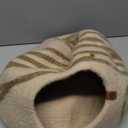 MEOWFIA Cat Cave  Premium Felt Cat Bed for Indoor Cats, Handmade 100% Merino Wool (Beige, Medium)