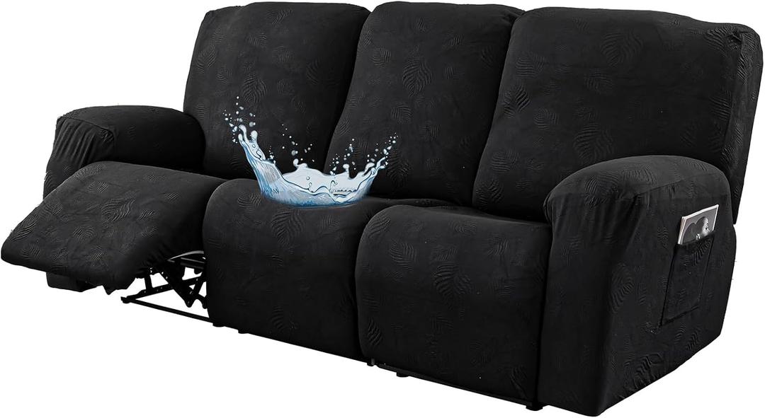 Gennia Waterproof Recliner Sofa Cover 3-Seat (Black)