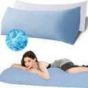 Ubauba Memory Foam Body Pillow with Cover, Full Large Body Pillows Insert for Adults with Envelope Closure Pillowcase, Firm & Fluffy Long Bed Pillows for Sleeping (20x54 inch, Blue)