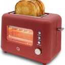WILLOW Eco Series 2 Slice Toaster with Clear-View Window, 6 Shade Settings, 900W Retro Toaster with Extra Wide Slots, Bagel, Cancel, & Defrost Buttons, Toasters 2 Slice w Crumb Tray for Easy Cleanups