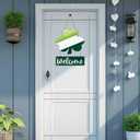 2 x St Patricks Day Wreath St Patricks Day Door Decorations Shamrock Wreath Wooden Shamrock Front Door Hanger Welcome Sign for Porch Wall Indoor Home Decor