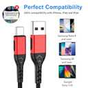 Durcord USB C Cable, Upgarded 2Pack 10ft USB Fast Charging 10 Feet Type C Charging Cord Cable, Fast Type C Charger Braided USB Cable Compatible with iPhone 15 Pro/Plus/Max/Android/Phone/Pad -Red