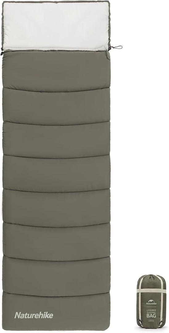 Naturehike Camping Sleeping Bag for Adults, 36/54℉, Spliceable Double Sleeping Bag 3 Seasons, Lightweight Waterproof Sleep Bags for Cold&Warm Weather