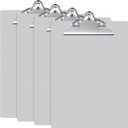 Mimorou 4 Pcs Metal Clipboard Heavy Duty Aluminum Clipboards 12 x 9 Inch Metal Clip Board with Low Profile Clip A4 Letter Size Document Holder for Office School Medical Jobsite Laboratory