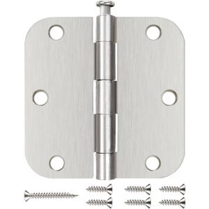 18 Pack Nickel Door Hinges Brushed Nickel 3 1/2 Interior Door Hinges Satin Nickel 3.5 Inch with 5/8 Radius Corners 3 "x 3 " Silver Hardware Controls JIW