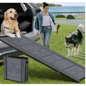 Dog Ramp for Car 63" L × 17" W, Pet Ramp for Truck Foldable
Dog Ramps for Large Dogs, Non-Slip Rug Surface, Gentler & Safer Climb, 270 lbs Capacity, Easy to Carry & Store, Outdoor Ramp