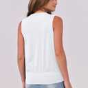 ANRABESS Womens V Neck Tank Tops Wrap Banded Hem Shirts Sleeveless Ruched Going Out Blouse 2026 Summer Fashion Clothing White X-Large 