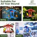 Kingsyard Bird Feeder for Outdoor Hanging, Recyceled Plastic Oriole Jelly Feeder, Two Dishes w/ 5 oz, Durable & Weatherproof, for Bird Lovers, Orange