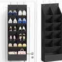 Lifewit Over the Door Shoe Organizers, 1 Pack Hanging Shoe Rack with 11 Pockets, 5 Layers Shoe Holder for Closet Door Storage Includes Boots, Toys, Water Bottles, Daily Necessities, Black