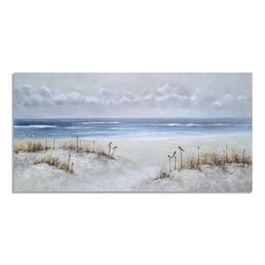 Yihui Arts Beach Canvas Wall Art with Textured Beautiful Ocean Paintings Modern Abstract Coastal Artwork with Bird Picturs for Living Room Bedroom Kitchen Decor