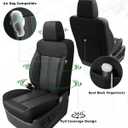 for Chevy Silverado & GMC Sierra Leather Seat Covers Crew Cab 1500 2014-2018, 2500HD 3500HD 2015-2019, Custom Truck Seat Cover Full Set, Protectors Accessories, Black (W/O Rear Cupholder)