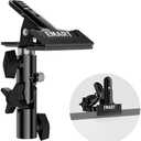 EMART Photography Reflector Holder, Photo Video Studio 5/8" Heavy Duty Metal Clamp Attachment, Light Stand Clip Mount with Umbrella Hole for Backdrop, Diffuser, Lighting