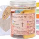 2 x Handmade Jars Bible Verses in a Jar Hope Prayer Scripture Jar Church Biblical Christian Gifts for Dad Mom Teacher Women Men Read Me When Plastic Jars with 96 KJV Bible verses