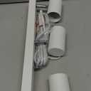 3 Light Track Lighting Kit,White 3 Way Flexible Plug in Ceiling Spotlight,Industrial LED Wall Light for Kitchen Cabinet Gallery Bar Hallway Living Room,Rocker Switch,15 ft Cord(No Bulb)