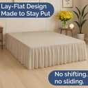 Bedskirt Queen Size Ruffle - 12 inch Drop Dust Ruffle Bed Skirt with Platform - Ultra-Soft, Easy Fit, Premium Hotel Quality - Wrinkle, Fade & Shrink Resistant - for Women, Men, Kids and Teens - Cream