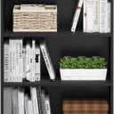 Furinno PASIR Book Shelf, 3-Tier Bookshelf, Storage Shelves Bookcase, 9.7 x 23.7 x 31.5, for Living Room, Bedroom, Home Office, Americano