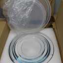 Glass Mixing Bowls with Lids Set of 5(4.7QT, 2.9QT, 2.2QT, 1.1QT, 0.53QT), Thick Glass Large Salad Bowls, Space-Saving Nesting Bowls for Kitchen Baking, Prepping, Cooking, Dishwasher, Microwave Safe