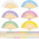 Roowest 36 Pcs Ice Cream Folding Hand Fans Bulk, Pastel Party Decorations