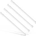 4 Pcs Goowin Tension Curtain Rod, No Drilling Spring Rod Short Tension Rod, Rustproof Small Mini Thin Tension Rods for Closet, Cabinets, Cupboard, Kitchen (White, 16-28 inch)