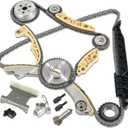 94201S Timing Chain Kit with Tensioner Guide Rail Crank Sprocket Shaft Sprocket Compatible with Chevy Malibu Equinox Buick LaCrosse L4 2.0L 2.2L 2.4L