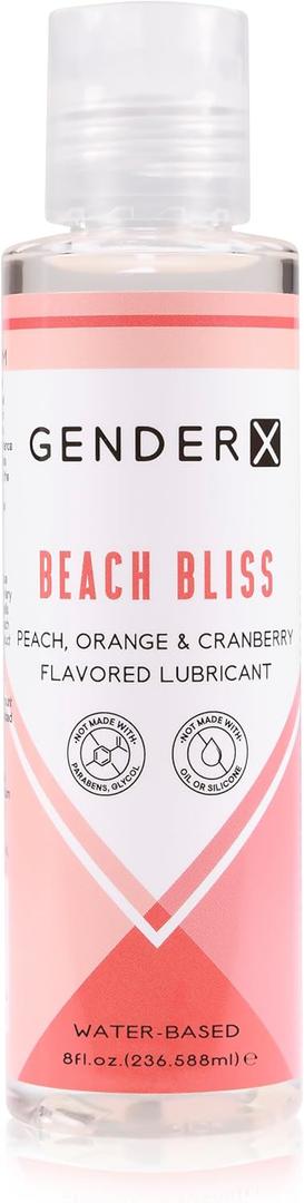 Gender X Water-Based Personal Lubricant, Peach, Orange & Cranberry Flavored Lube for Men & Women, Sugar Free, Non-Staining, 8 fl oz