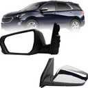 Dasbecan Driver Side Mirror Compatible With 2018-2023 Chevy Equinox with Power Heated Glass/Memory/Blind Spot Light/Turn Signal/Manual Folding Replace# GM1320618 Chrome Cap (12pin)