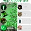 suddus 100 LED Green Christmas Lights with Remote, Clear Wire Green String Lights Plug in, 33ft Waterproof Dimmable Connectable String Lights Outdoor for Tree, Window, St Patrick's Day Decor