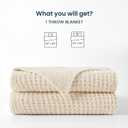 SLEEP ZONE Throw Blankets for Couch, Waffle Weave Blanket Soft Cozy Lightweight Warm Decorative Knit Throw Blankets for Bed, Sofa, Living Room (50x60in, Light Beige)