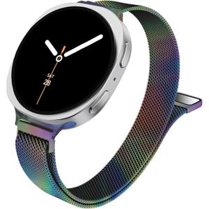 Slim Metal Band Compatible with Samsung Galaxy Watch 8 40mm 44mm/Galaxy Watch 8 Classic 46mm,Mesh Magnetic Stainless Steel Strap Milanese Loop Wristband Women Men