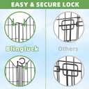5 Panels Decorative Garden Fencing with Gate for Yard, 40in (H) x 11.8ft (L) No Dig Animal Barrier Fence, Rustproof Metal Wire Outdoor Dog Fences Panel Border with Temporary Ground Stakes
