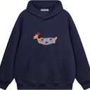 Aelfric Eden Cartoon Dog Hoodie Couple Hooded Sweatshirt Long Sleeve Pullover Oversized Hoodies 2026 Outfits (Blue, M)