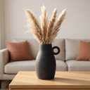 Ceramic Flower Vase, Rustic Farmhouse Vase for Home Decor, Decorative Terracotta Pottery Vase for Pampas Grass, Flowers, Table Centerpiece, Living Room, Kitchen, Shelf, 9 Inch