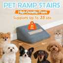 3-Pack Dog Ramp for Stairs, 40D Dog Stair Ramp, Pet Ramp for Stairs for Small & Senior Dog Stairs Ramp for Injured Dogs with Anti Slip Strip, 13.7 x 9.8 x 4.7 in,Gentle Slope Pet Safe, Washable Cover