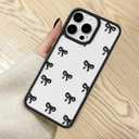 EYZUTAK Case for iPhone 11 Pro, Clear Cute Ribbon Bowknot Pattern Aesthetic Transparent Phone Case Raised Camera Protection Stylish Slim Soft Durable TPU Protective Cover for Women Girls - Yellow 2 Pack