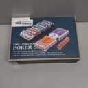 Poker Chip Travel Set, 100PCS 5 Color Professional Poker Chips in Cardboard Gift Box, 11.5 Gram Clay Composite Casino Poker Chips for Casino Card Games Texas Holdem Blackjack