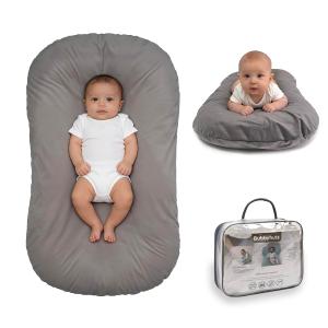 Baby Lounger - Snuggle Cozy Me Infant Lounger for Newborn 0-12 Months, Flannel CoverPortable Breathable & Soft Baby Nest Lounger for Home and Travel - Grey