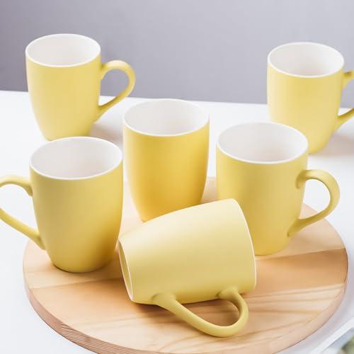 zuduoeoa Porcelain Coffee Mugs Set of 5, 12 Ounce Ceramic Coffee Mug, Yellow Cups for Coffee, Latte, Tea, Cocoa for Men Women for Home Restaurant Office Set zuduoeoa Porcelain Coffee Mugs Set of 5, 12 Ounce Ceramic Coffee Mug, Yellow Cups for Coffee, Latte, Tea, Cocoa for Men Women for Home Restaurant Office Set