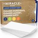 Miracle Made Liquidless Laundry Detergent Sheets  Ultra-Concentrated, Space-Saving, Plastic-Free  No Dyes, Bleach, or Parabens  32 Strips (64 Loads)  Fresh Linen Scent (32 Count (Pack of 1))