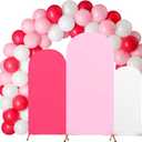 Mindsoft 101 Pcs Candy Colors Wedding Arch Backdrop Cover Set of 3, 4ft/5ft/6ft Spandex Fitted Stretchy Backdrop Stand Covers with 10'' Balloons for Bridal Shower Birthday Banquet Party Decoration