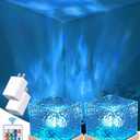 2 Packs Ocean Lamp with Charger Adapters,Northern Lights Cube Ocean Wave Projector Light,16 Colors Aurora Glow with Remote Control for Bedroom Living Room Game Room Decor