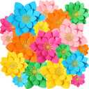 18 Pcs Mexican Paper Flowers Decor for Wall DIY Paper Fiesta Bulletin Board 3D Colorful Mexican Backdrop Decoration for Classroom Back to School Carnival and Holiday Party(Lotus-Shaped,Rainbow)