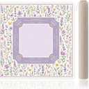 Lavender Butterfly Floral Mahjong Mat for Table with Rules | 31.5x31.5 Inch; waterproof neoprene surface, non-slip backing, printed guide for easy purple cottage garden mahjong play
