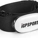 iGPSPORT Heart Rate Monitor Bluetooth & ANT+ for Fitness Training Running Cycling Gym and Compatible with Garmin Polar Wahoo (White)
