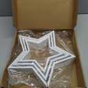 3 Pcs Farmhouse Wood Decoration for Home Rustic Star Table Centerpiece Wooden Star for Crafts Tabletop Desk Tiered Tray Accents Wedding DIY Ornament Fireplace Mantle (White)